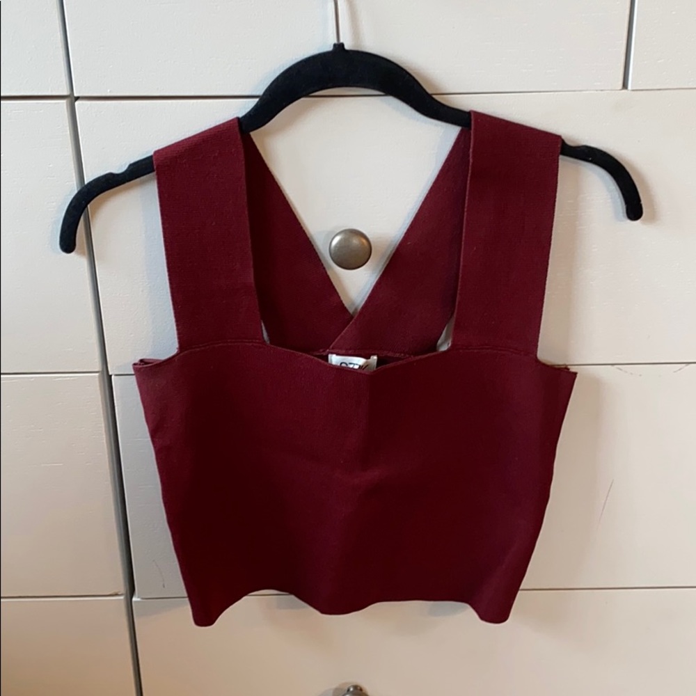 Maroon Crop Tank